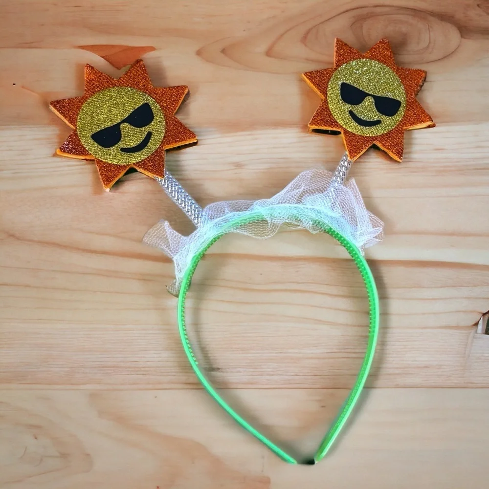 🌟 Brand New Sunshine Headband Trio - Fun & Sparkly! 🌟 Set of 3 NWT Headbands